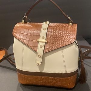 NWT House of Harlow Tan and Cream Backpack.                    
Cream Backpack